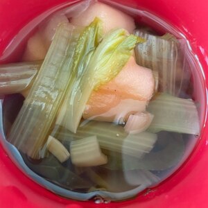 ビタミン＆鉄分＊小松菜と玉ねぎとお麸の中華スープ＊